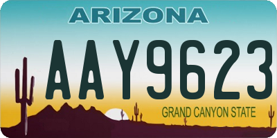 AZ license plate AAY9623