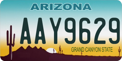 AZ license plate AAY9629