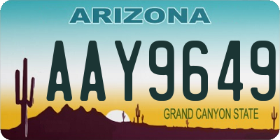 AZ license plate AAY9649