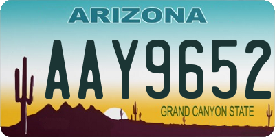 AZ license plate AAY9652
