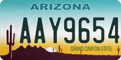 AZ license plate AAY9654