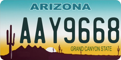 AZ license plate AAY9668