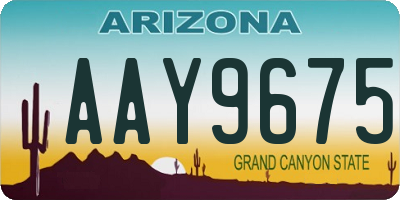 AZ license plate AAY9675