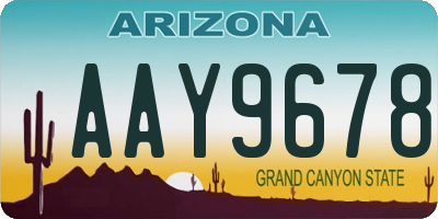 AZ license plate AAY9678