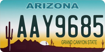AZ license plate AAY9685