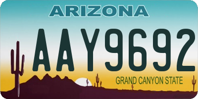 AZ license plate AAY9692