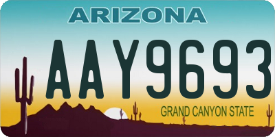 AZ license plate AAY9693