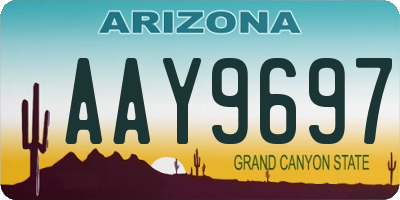 AZ license plate AAY9697