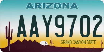 AZ license plate AAY9702
