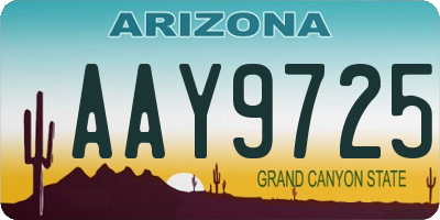 AZ license plate AAY9725