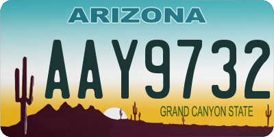 AZ license plate AAY9732