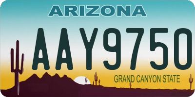 AZ license plate AAY9750