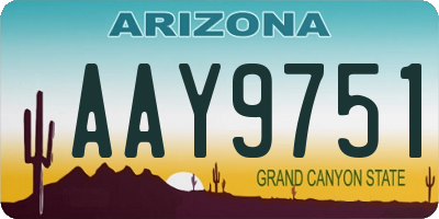 AZ license plate AAY9751