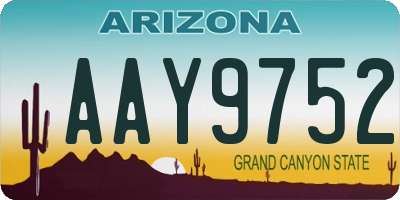 AZ license plate AAY9752