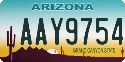 AZ license plate AAY9754