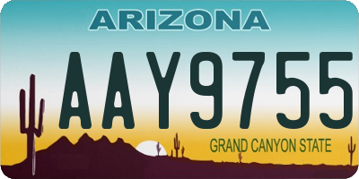 AZ license plate AAY9755