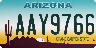 AZ license plate AAY9766