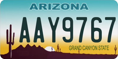 AZ license plate AAY9767