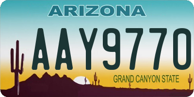 AZ license plate AAY9770