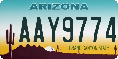 AZ license plate AAY9774