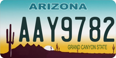 AZ license plate AAY9782