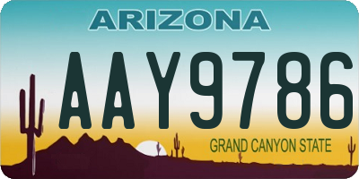 AZ license plate AAY9786