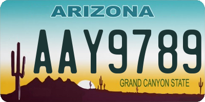 AZ license plate AAY9789