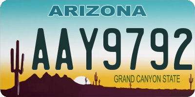 AZ license plate AAY9792