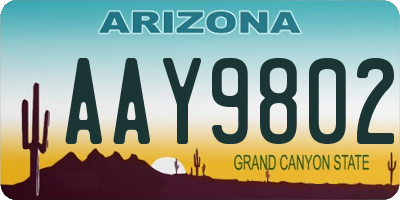 AZ license plate AAY9802