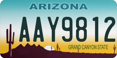 AZ license plate AAY9812