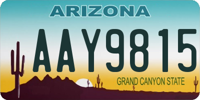 AZ license plate AAY9815