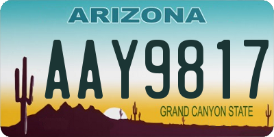 AZ license plate AAY9817