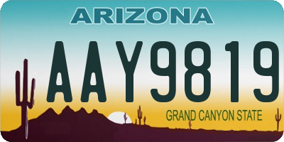 AZ license plate AAY9819
