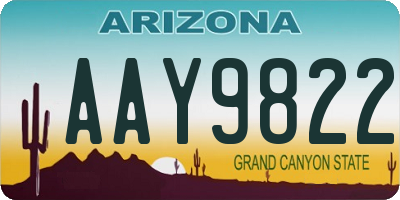 AZ license plate AAY9822