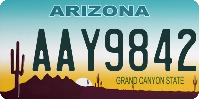 AZ license plate AAY9842