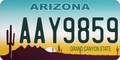 AZ license plate AAY9859