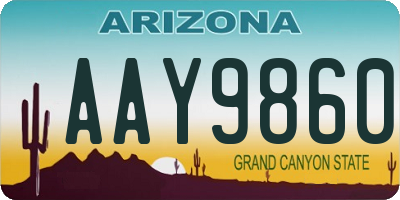 AZ license plate AAY9860