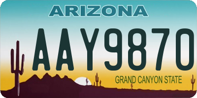 AZ license plate AAY9870