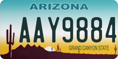 AZ license plate AAY9884