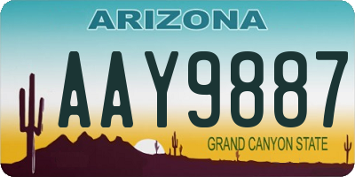 AZ license plate AAY9887