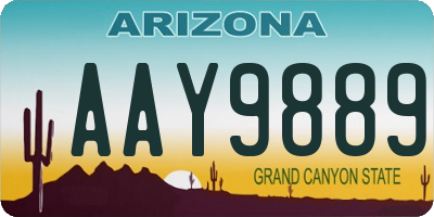 AZ license plate AAY9889