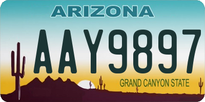 AZ license plate AAY9897