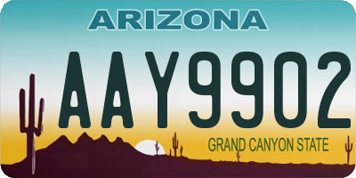 AZ license plate AAY9902