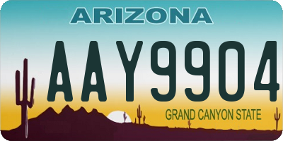 AZ license plate AAY9904