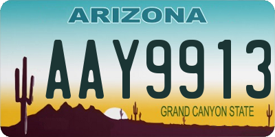AZ license plate AAY9913