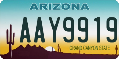 AZ license plate AAY9919
