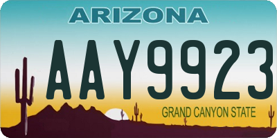 AZ license plate AAY9923