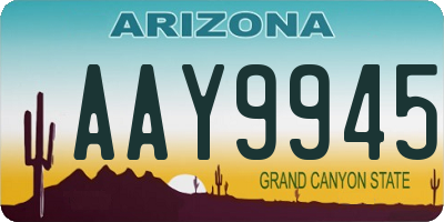AZ license plate AAY9945