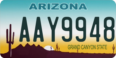 AZ license plate AAY9948