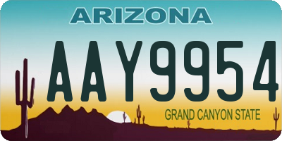 AZ license plate AAY9954